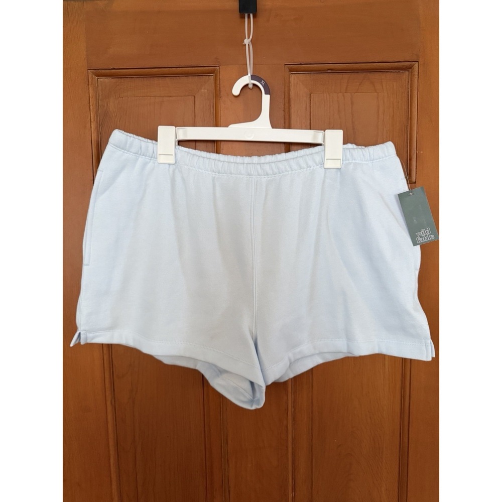 Women's Wild Fable Fleece Light Blue Lounge Shorts Pajama Shorts Size XL NWT